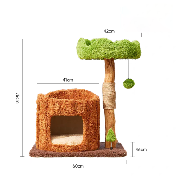 SKU_01_S 3-Level Solid Wood Cat Tree