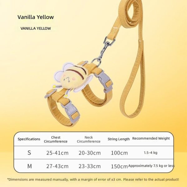 SKU_01_Vanilla_yellow Adjustable H-Shape Cat Harness and Leash Set