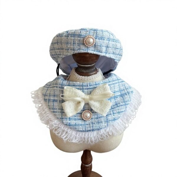 Luxury Tweed Pet Beret & Bib Set