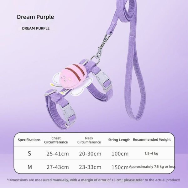 SKU_03_Dreamy_purple Adjustable H-Shape Cat Harness and Leash Set