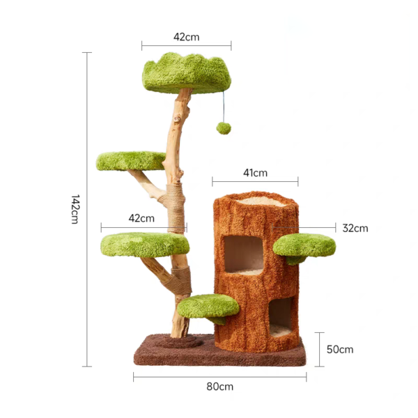 SKU_03_L 3-Level Solid Wood Cat Tree