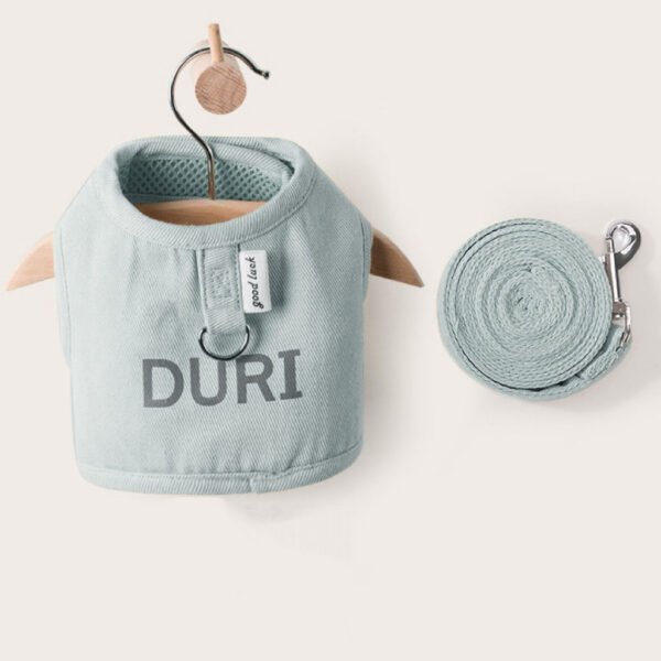 SKU_05_Dusty_Blue Breathable No-Pull Pet Harness & Leash Set