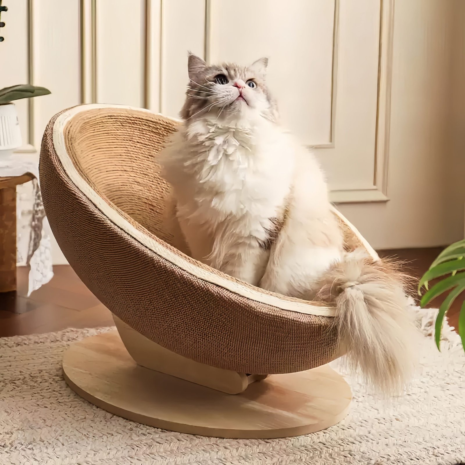 Large‑sized recycled‑paper cat scratcher