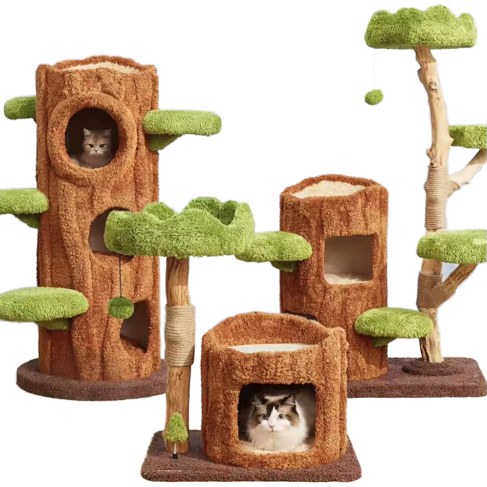3-Level Solid Wood Cat Tree