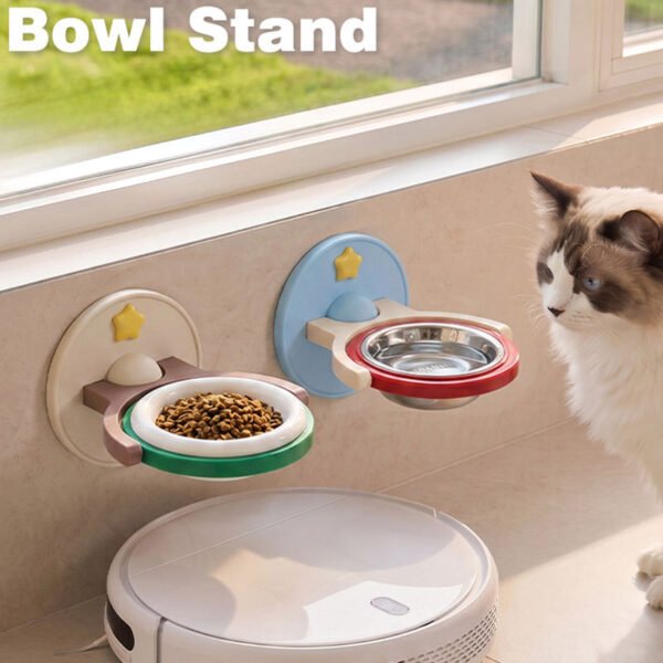 主图_01 Wall-Mounted Stainless Steel Pet Food Bowl