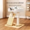 主图_02 Solid Wood Cat Tree with Plush Platforms