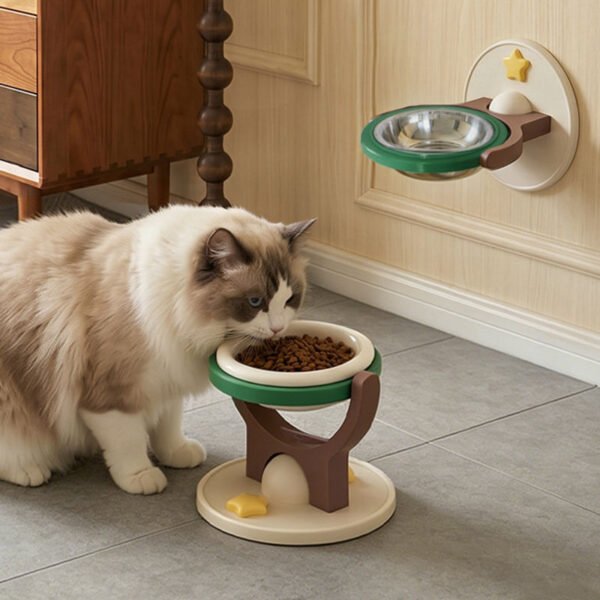 主图_02 Wall-Mounted Stainless Steel Pet Food Bowl