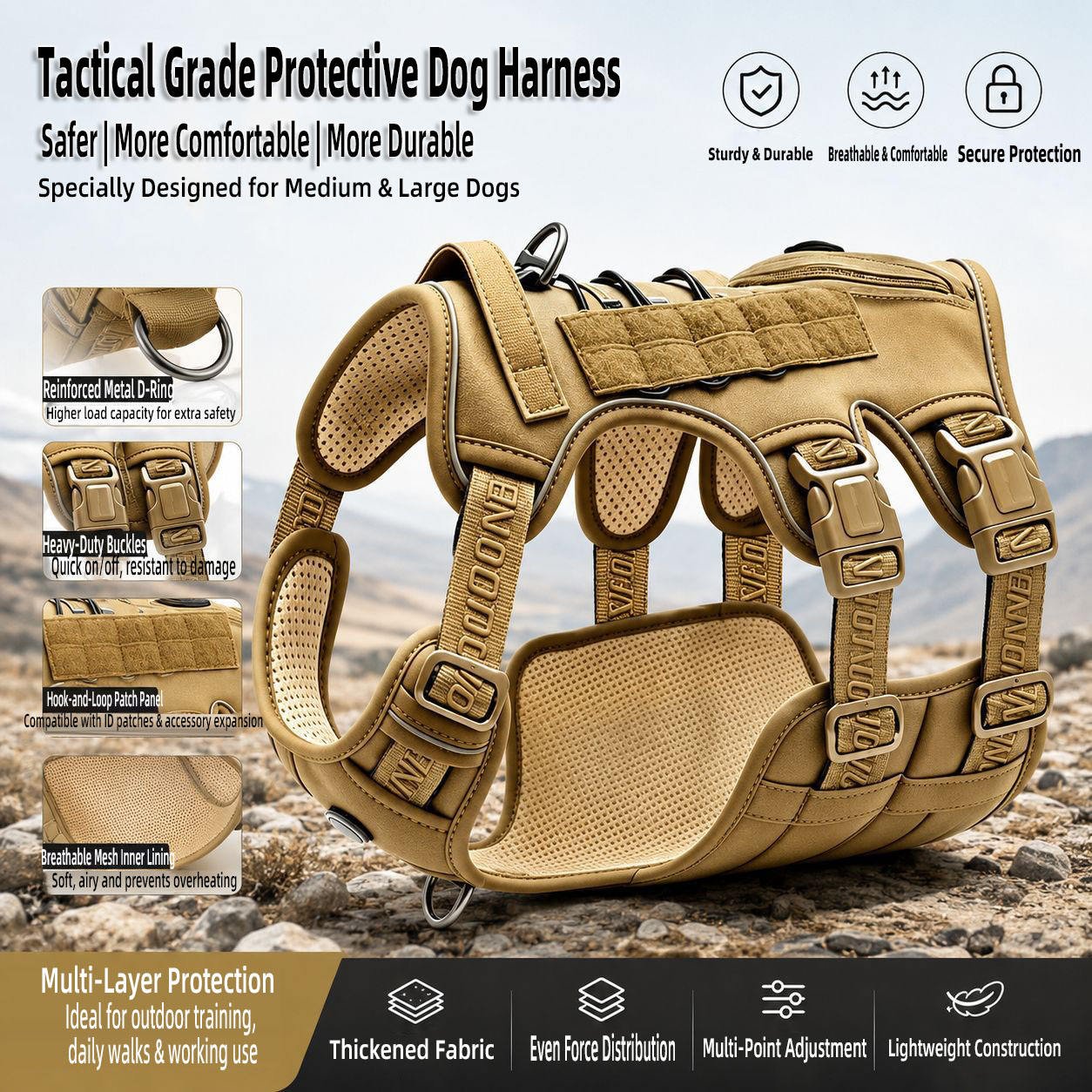 Heavy Duty No-Pull Dog Harness for Large Dogs