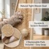 Tall Cat Scratching Post – Vertical Sisal Scratcher with Hanging Toy