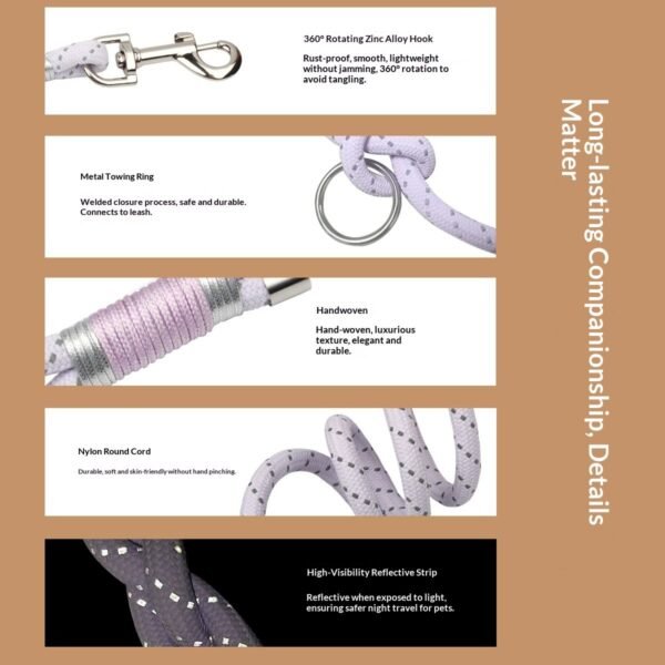 RopeCraft™ Braided Reflective Dog Leash & Collar Set