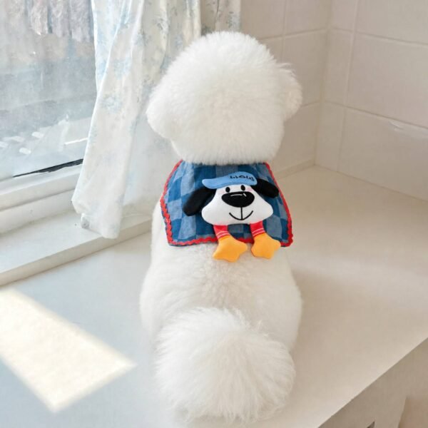 plaid dog scarf, cartoon dog bandana