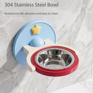 Wall-Mounted Stainless Steel Pet Food Bowl