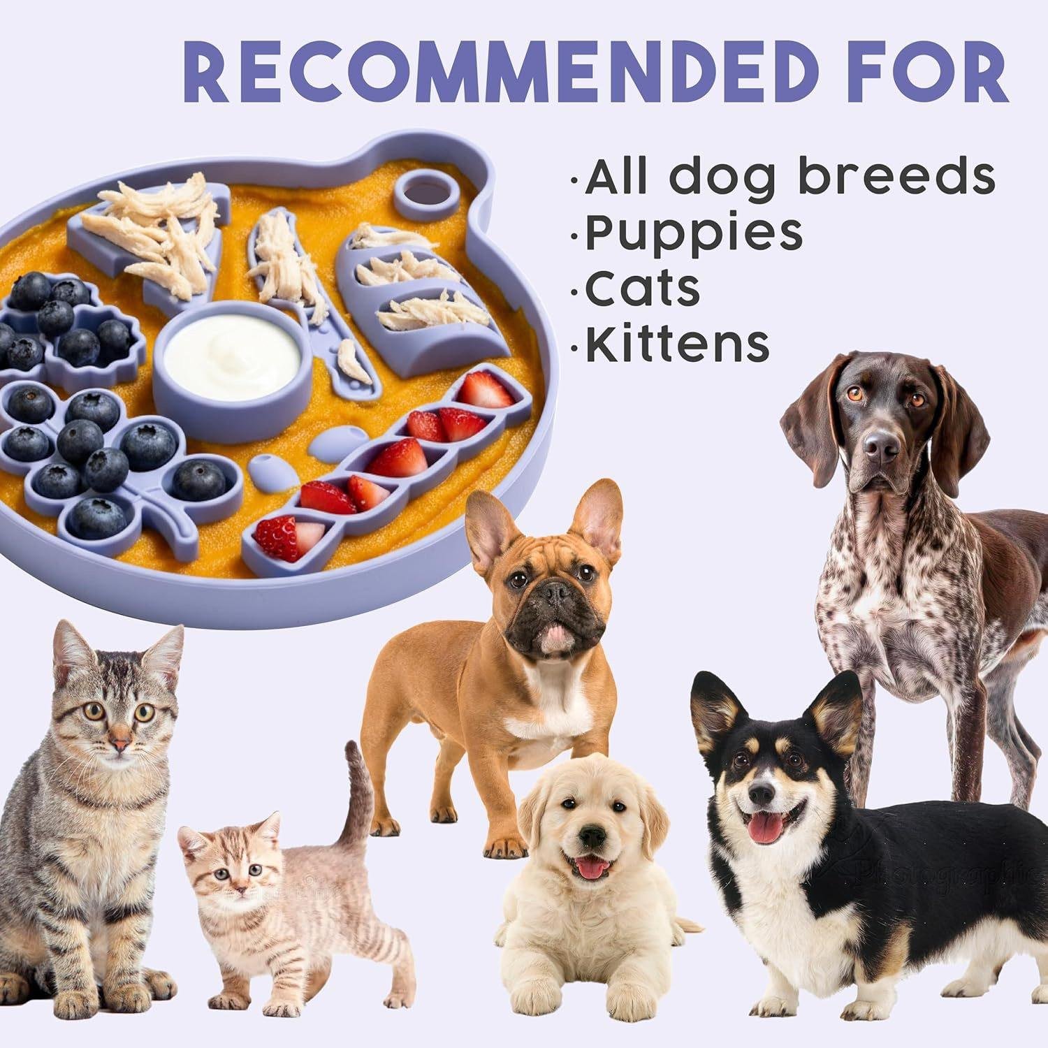 Food Grade Silicone Pet Lick Mat– Reusable Pet Treat Mat