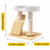 主图_06 Solid Wood Cat Tree with Plush Platforms