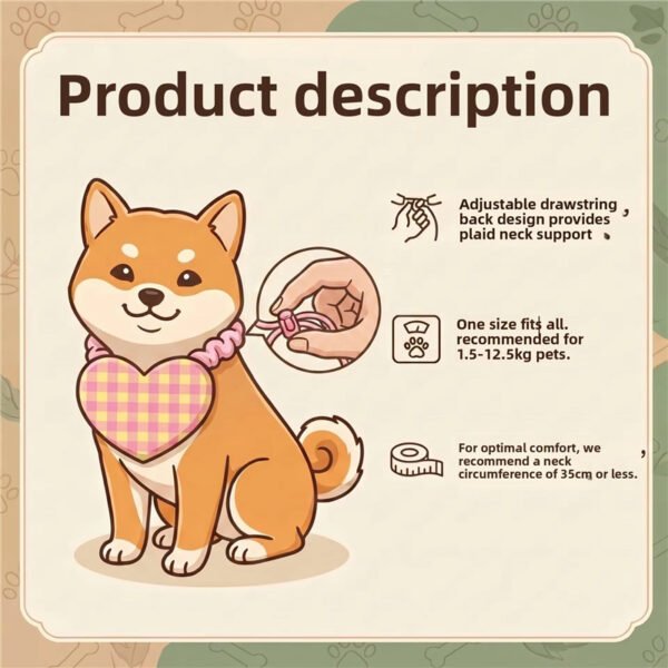 heart print dog bandana