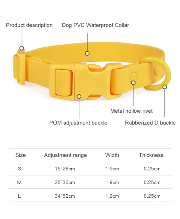 Waterproof PVC Dog Collar & Leash Set