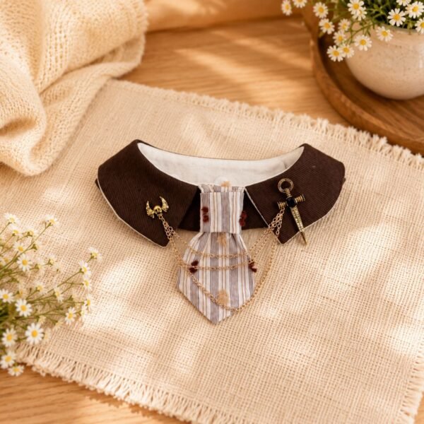 详情_09 Formal Necktie Collar with Wing Chain