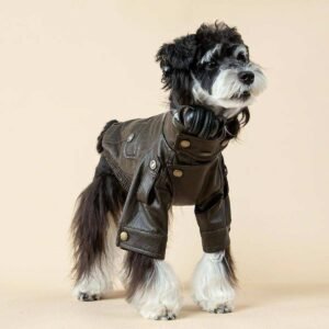 Vintage-Style PU Leather Pet Dog Clothing