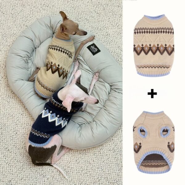 British-Style Knitted Dog Sweater
