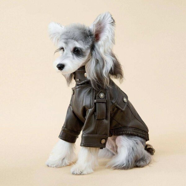 Vintage-Style PU Leather Pet Dog Clothing