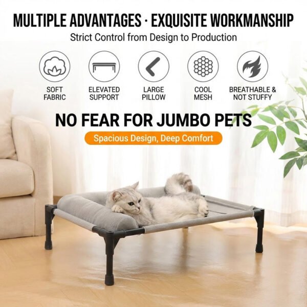主图_04 Modern Luxury Large Moisture-Resistant Breathable Pet Bed
